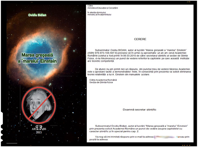 Ovidiu Bidian este autorul cartii intitulate "Marea greșeală a "marelui" Einstein"