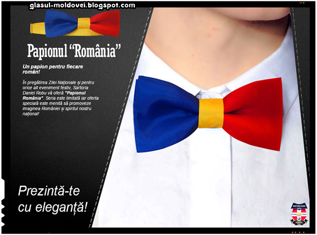 O idee originala - papionul tricolor sau papionul "Romania"