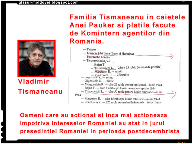 Familia Tismaneanu figura pe statul de plata al Anei Pauker pentru actiuni intreprinse impotriva Romaniei si a romanilor, sursa imagine : ziaristionline.ro