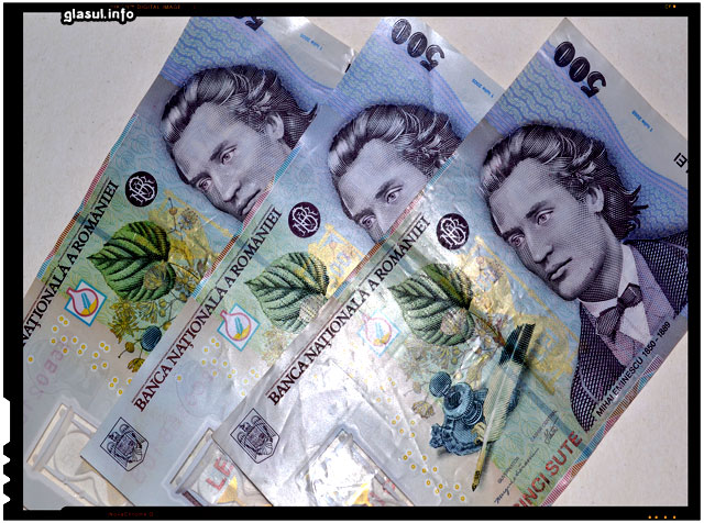 Bancnota de 500 de lei (RON). Eminescu contemplat de la Chisinau