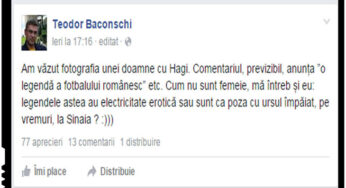 Inca o dovada de antiromanism a lui Teodor Baconschi : “Hagi are electricitate erotica sau este un urs impaiat?”