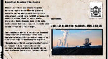SCRISOARE EXTREMĂ ADRESATĂ LIDERILOR FEDERAȚIEI NAȚIONALE MINE ENERGIE!