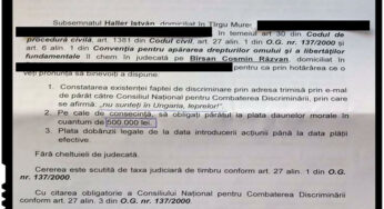 Daune morale uriase cerute unui român de catre un membru al CNCD