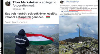 Provocare! Gest sfidator cu steagul Ungariei facut de un politist de frontiera maghiar prin muntii României! N-ar fi timpul ca si autoritatile romanesti sa ceara niste explicatii la nivel diplomatic?