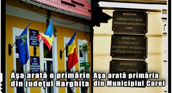 La Carei primarul UDMR a transformat primăria în cimitir: a pus plăcuțe negre în locul celor oficiale cu tricolor!