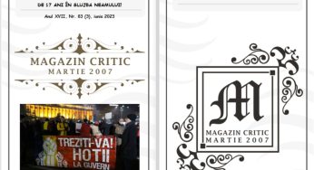 În curând va fi editat numărul 83 al ediției aniversare MAGAZIN CRITIC!