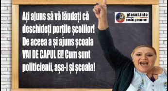 Diana Șoșoacă: Ați ajuns să vă lăudați că deschideți porțile școlilor! Cum sunt politicienii, așa-i și ȘCOALA!