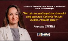 Anamaria GAVRILĂ: "Toți cei care sunt împotriva sistemului sunt cenzurați.Conturile lor sunt închise. Postările dispar"
