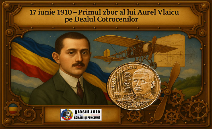 17 Iunie 1910 - Primul zbor al lui Aurel Vlaicu pe Dealul Cotrocenilor