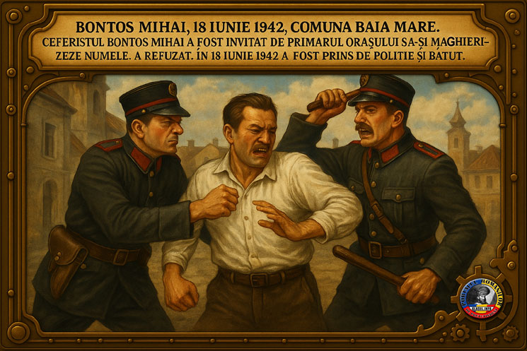 18 Iunie 1942 - La Baia Mare ceferistul Bontoș Mihai a fost invitat de primarul orașului să-și maghiarizeze numele. A refuzat. În 18 Iunie 1942 a fost prins de poliție și bătut