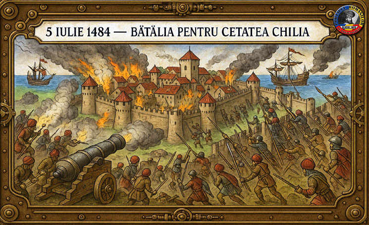 5 Iulie 1484 – începea Bătălia pentru cetatea Chilia. În vara anului 1484 otomanii au atacat cetatea-port Chilia în vederea extinderii ariei de dominație turcească în nordul Dunării de Jos
