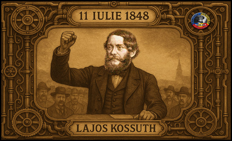 11 iulie 1848 - Lajos Kossuth cere recrutarea de soldați pentru armata ungară, inclusiv din Transilvania, ceea ce provoacă rezistență la recrutare din partea românilor