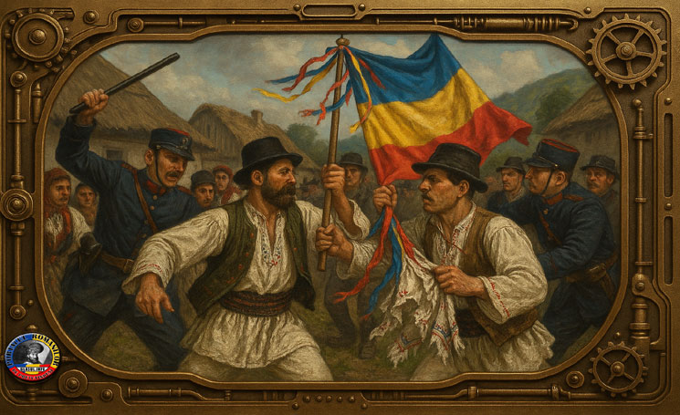 14 Iulie 1910 - În Lupşa (Alba) jandarmii în goana după tricolor năvăleau la petreceri şi nunţi şi le sfârtecă ţăranilor hainele şi steagul de năfrămi de mătase, care erau legate de prăjină cu pănglicuţe tricolore, bătându-i şi arestându-i