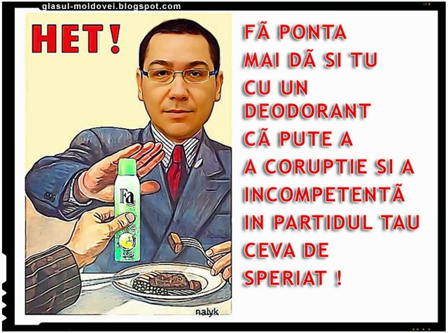 Fă Ponta, mai da si tu cu un deodorant ca pute rau in partidul vostru