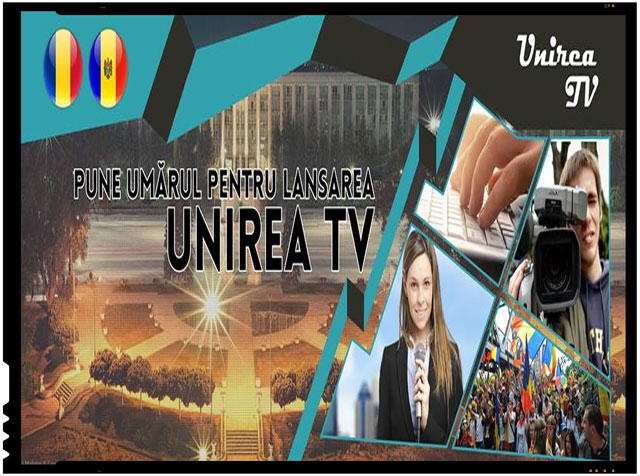 Pune si tu umarul pentru lansarea UNIREA TV, prima televiziune unionista din Republica Moldova