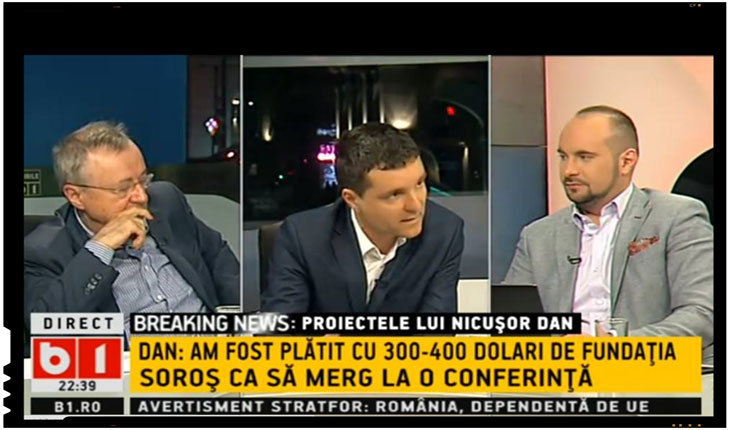 Nicușor Dan :"Am fost platit cu 300 - 400 de euro de Fundatia Soros ca sa merg la o conferinta", foto: B1 TV, via fluierul.ro