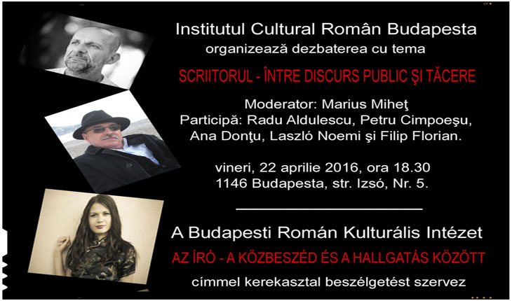 Prezenta romaneasca la cea de a XXIII-a editie a Festivalului International al Cartii de la Budapesta, 21-24 aprilie 2016