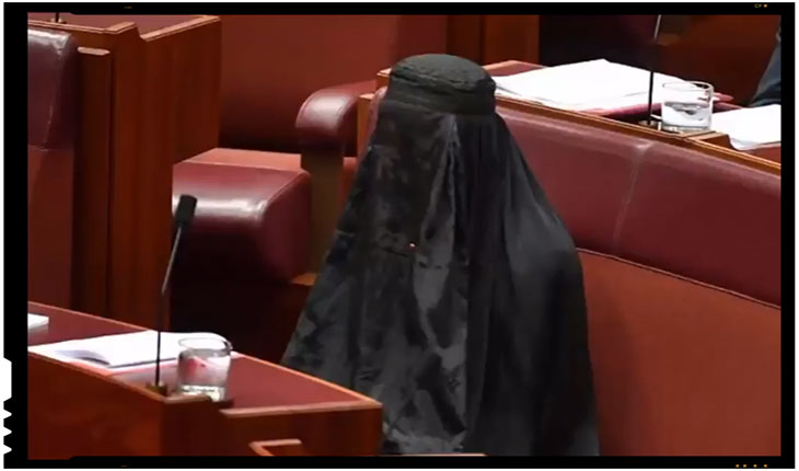 O senatoare australiana a venit la sedinta parlamentara imbracata in burka