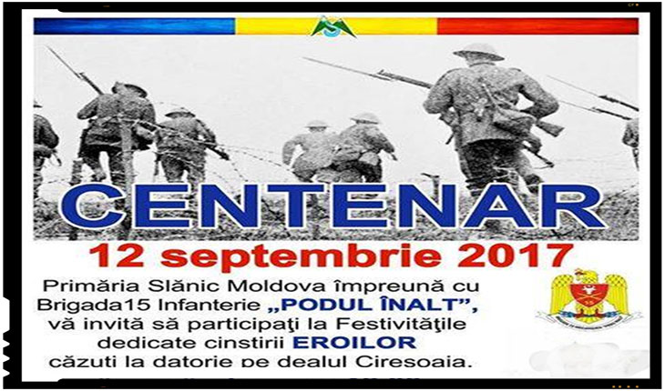 Monument al Eroilor inaugurat in județul Bacău în onoarea eroilor Regimentului 15 Infanterie