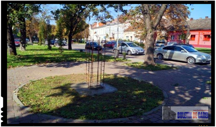 Orasul Carei are nevoie de Eminescu, are nevoie de un suflu proaspat de românism: au inceput lucrarile pentru soclul pe care va fi amplasat bustul lui Mihai Eminescu la Carei, Foto: BuletindeCarei.ro