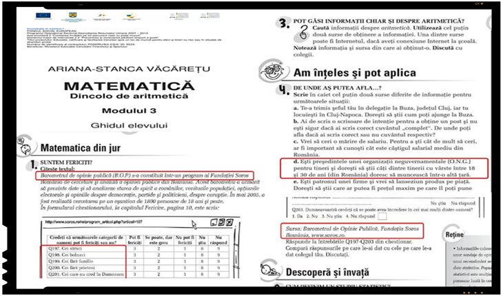 Am îmbulinat-o! Nenea Soros a ajuns pana si in manualele de matematica!