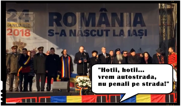 Discursul consilierului prezidenţial Andrei Muraru intampinat cu huiduieli la Iași: “Hoţii, hoţii…vrem autostrada, nu penali pe strada!”