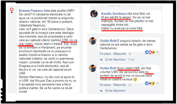 Initiativa celor de la USR pornita impotriva unui proiect national si vis al generatiilor precedente, asa cum este Catedrala Manturii Neamului, nu a fost pe placul multora dintre romani, inclusiv chiar a unor dintre votantii USR-ului