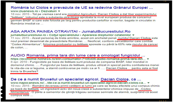 Stiti cui ii datoram "bucuria" ca România e prima tara din UE care experimenteaza fungicidul cancerigen INITIUM?