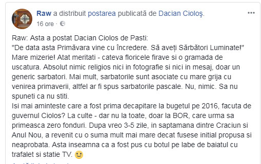 Dacian Ciolos fuge de Invierea lui Hristos ca dracu' de tămâie? fuge de Invierea lui Hristos ca dracu' de tămâie! Atat a putut el posta, atat il lasa pe el "protocoalele" sa debiteze?, Foto: facebook