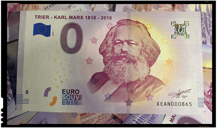 In Germania continua promovarea bolșevismului: s-au emis bancnote suvenir de zero Euro pentru a celebra 200 de ani de la nașterea lui Karl Marx