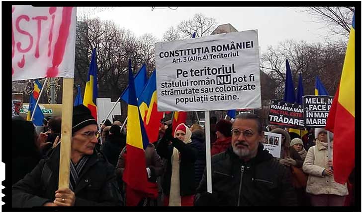 Sute de români au protestat la București împotriva Pactului pentru migrație, Foto: facebook.com/Buciumul.ro