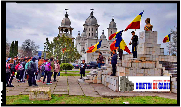 15 martie 2019: La Carei a fost cinstită memoria Eroului Național Avram Iancu și a ideologului Revoluției pașoptiste, Simion Bărnuțiu, Foto: Buletin de Carei