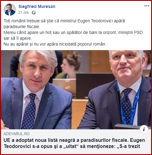 Siegfried Mureșan, Foto: captura facebook.com/siegfried.muresan