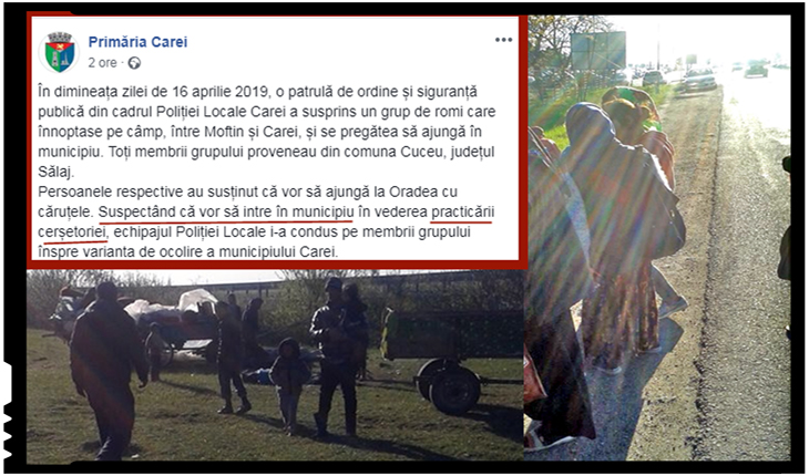 Primăria Carei descurajează cerșetoria interzicând intrarea romilor în municipiu, Foto: facebook.com/PrimariaCarei