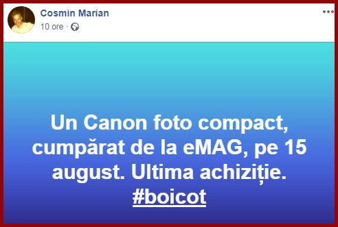 Boicotati eMAG, Foto: captura Facebook