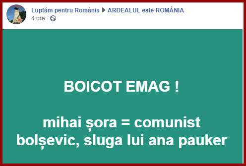 Boicotati eMAG, Foto: captura Facebook