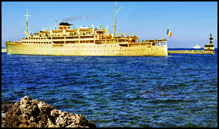  Pachebotul Transilvania la Constanța în 1967, construit în 1938 de șantierul naval „Burnmeister-Wain“ din Copenhaga (Danemarca) împreună cu „nava sa geamănă” Basarabia (confiscată de URSS în 1944 și rebotezată Ukraina) 