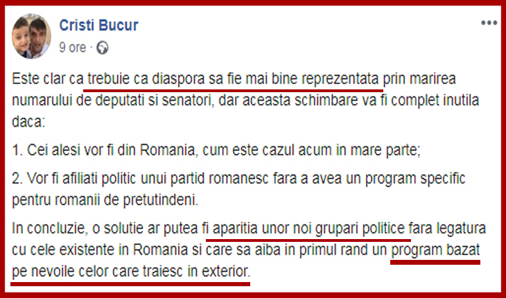 După basarabeni și diaspora românească din SUA vrea reprezentare prin grup parlamentar în România, Foto: captură facebook