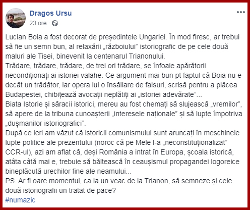 Un absolvent al Facultății de la U Babeș-Bolyai, în apărarea lui Lucian Boia