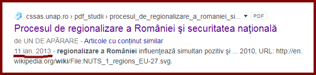 Regionalizarea României, o lucrare a  UNIVERSITĂȚII NAŢIONALĂ DE APĂRARE „CAROL I” Centrul de Studii Strategice de Apărare şi Securitate  