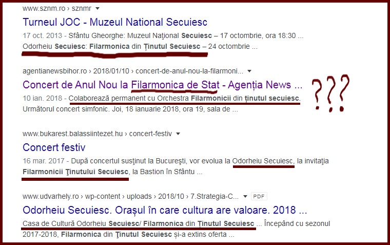 Filarmonica din Odorheiu Secuiesc este prezentată ca fiind Filarmonica din … Ținutul Secuiesc?