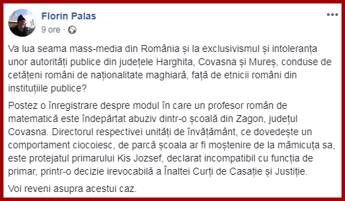 Foto: captură facebook / Florin Palas