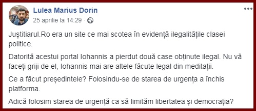 Foto: captură facebook / Lulea Marius Dorin