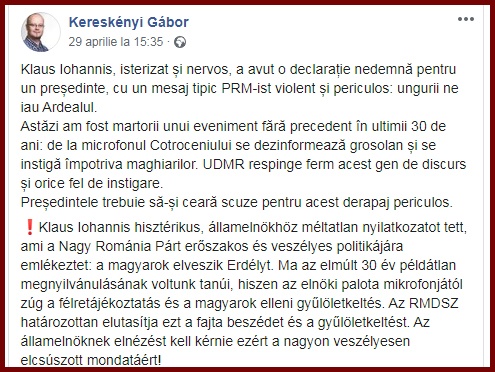 Foto: captură facebook / Gabor Kereskenyi