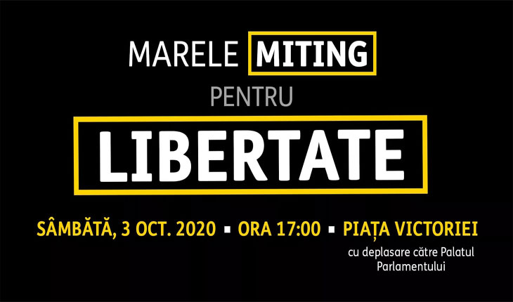 Miting de amploare pentru libertate anunțat pentru azi în Piața Victoriei, de la ora 17:00