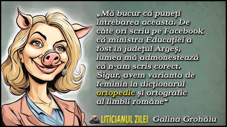 Madam Alina Gorghiu umblă cu "dicționarul 𝐎𝐑𝐓𝐎𝐏𝐄𝐃𝐈𝐂" după ea ca să nu se împiedice în limba română!