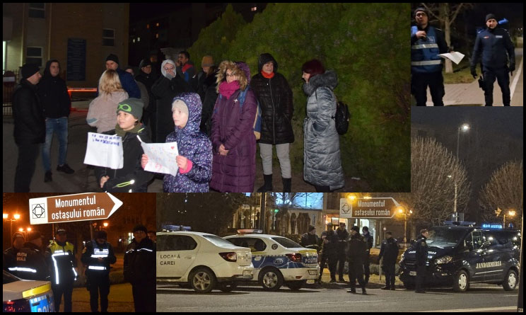 Câtă "armată" desfășurată pentru câțiva părinți și copii la Carei! Atitudinea de intimidare a poporului trebuie la un moment dat să se oprească!