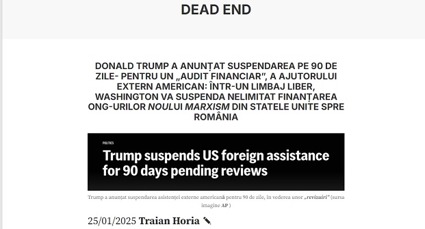 Dizolvarea agenției federale USAID în Statele Unite este doar primul pas în lupta lui Donald Trump cu statul paralel local. Foarte probabil, statul paralel din România va rămâne bine-sănătos cu politicieni precum Klaus Iohannis, Marcel Ciolacu (psd) sau Cătălin Predoiu (pnl)