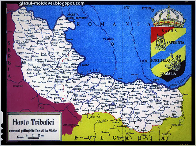 Harta Tribaliei, Valea Timocului, Serbia si Bulgaria