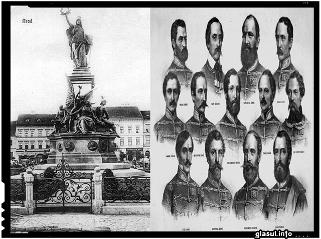 La Arad se cere demolarea sau mutarea Monumentului celor 13 Generali: „Comemorează 13 generali care și-au permis ‘libertatea’ de a ucide 40.000 de români din 300 de sate”